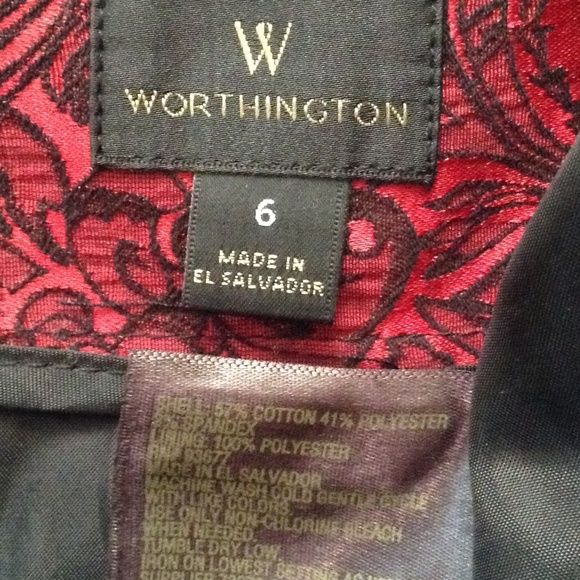 Worthington High Waist Brocade Textured Skirt - Picture 8 of 8